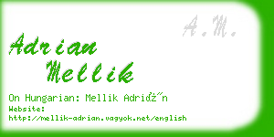 adrian mellik business card